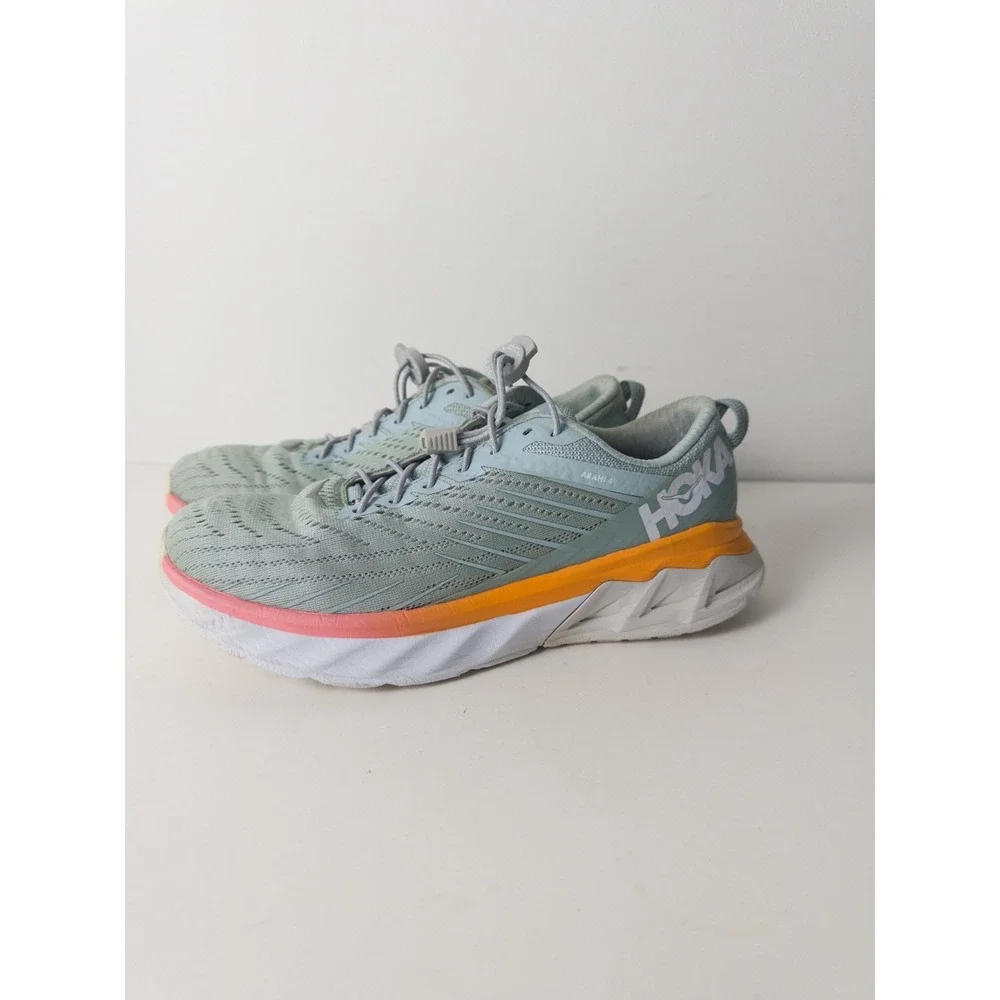 Hoka Arahi 4 Teal Green Shoes Womens‎ US 9 Running Sneakers Drawstring